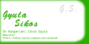 gyula sikos business card